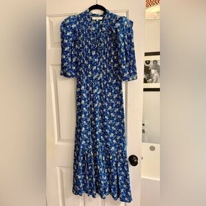 Sea New York Blue Floral Midi Dress